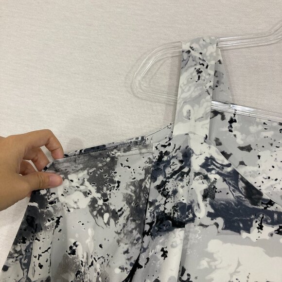 Sympli size 16 Black White Artsy Cold Shoulder Stretch Knit Tunic Comfy - Picture 4 of 10